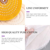 Swpeet 6Pcs 6 Inch Professional Buffing Polishing Wheels with 3 Colors Polishing Compounds Kit, Including Cotton (60 Ply), Yellow (42 Ply) and Swpeet