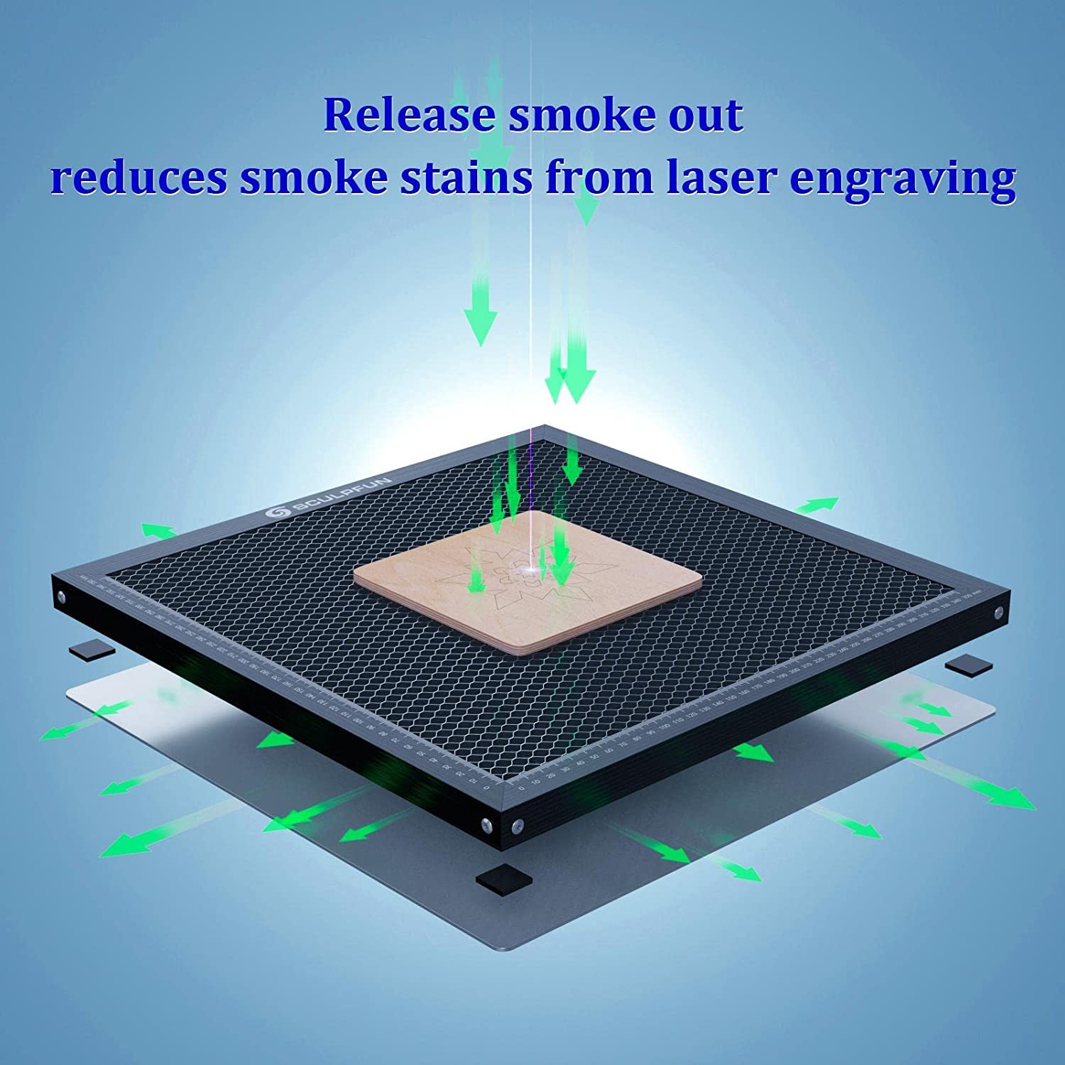 SCULPFUN Laser Honeycomb Work Table, Honeycomb Laser Bed for Laser Engraver, 15.7x15.7 inch, for Most Laser Engraving Machine, Honeycomb Panel for SCULPFUN