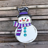 Snowman with Scarf Unfinished Wood Shape, Paintable Blank Wooden DIY Holiday Decor Craft by Build-A-Cross Build-A-Cross