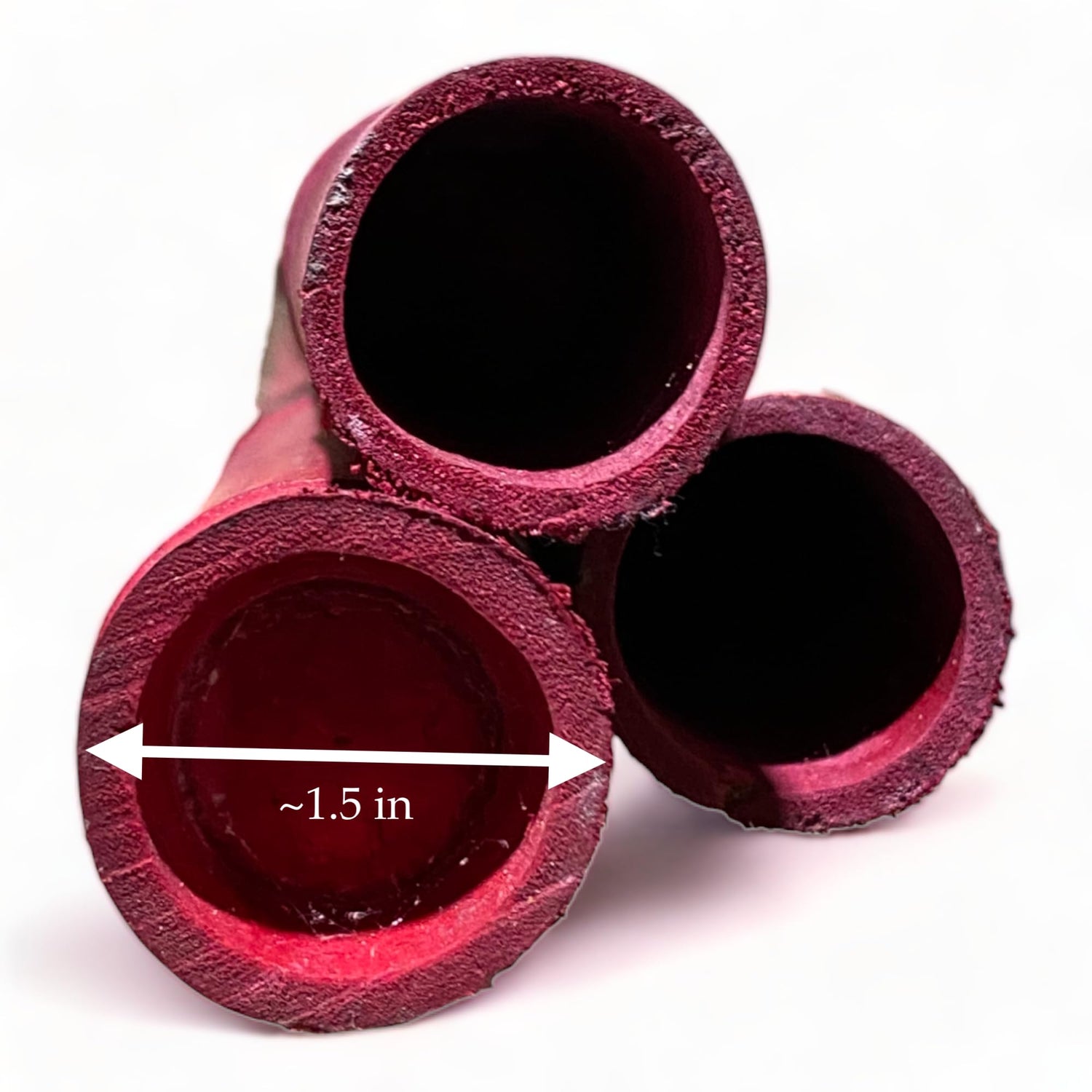 Pack of 3 Bamboo Sticks - 6 Feet Long Natural Thick Bamboo Poles - 1.5 in Diameter - Garden Stakes (Red) Empire Home