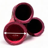 Pack of 3 Bamboo Sticks - 6 Feet Long Natural Thick Bamboo Poles - 1.5 in Diameter - Garden Stakes (Red) Empire Home