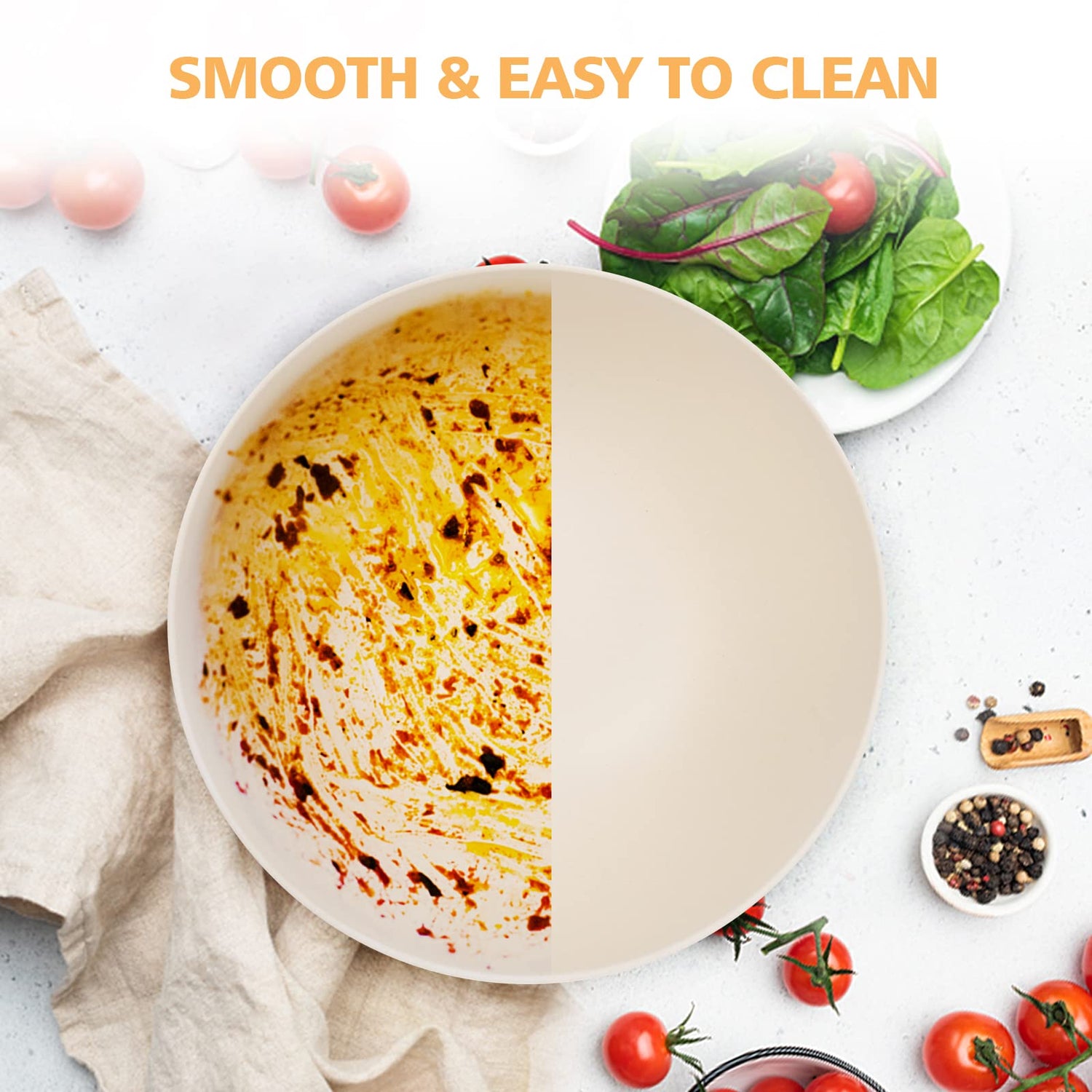 ShineMe Salad Bowl with Lid, Natural Bamboo Fiber Serving Bowls Set of 3 with Utensils & Lids, Mixing Bowls for Preparing, Storing and Serving for ShineMe