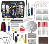 TUOREN 61Pieces Complete Guitar Repairing Tool Kit with Ruler Gauge Measuring Tool Hex Wrench Files Fingerboard Guard Grinding Stone Guitar Gift for TUOREN
