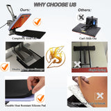 AKEYDIY 15x15 Heat Press Machine,Clamshell Heat Press Digital Heat Transfer Sublimation Printer Press Industrial-Quality Power Heat Press for T AKEYDIY