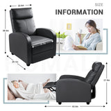 Homall Recliner Chair, Recliner Sofa PU Leather for Adults, Recliners Home Theater Seating with Lumbar Support, Reclining Sofa Chair for Living Room Homall