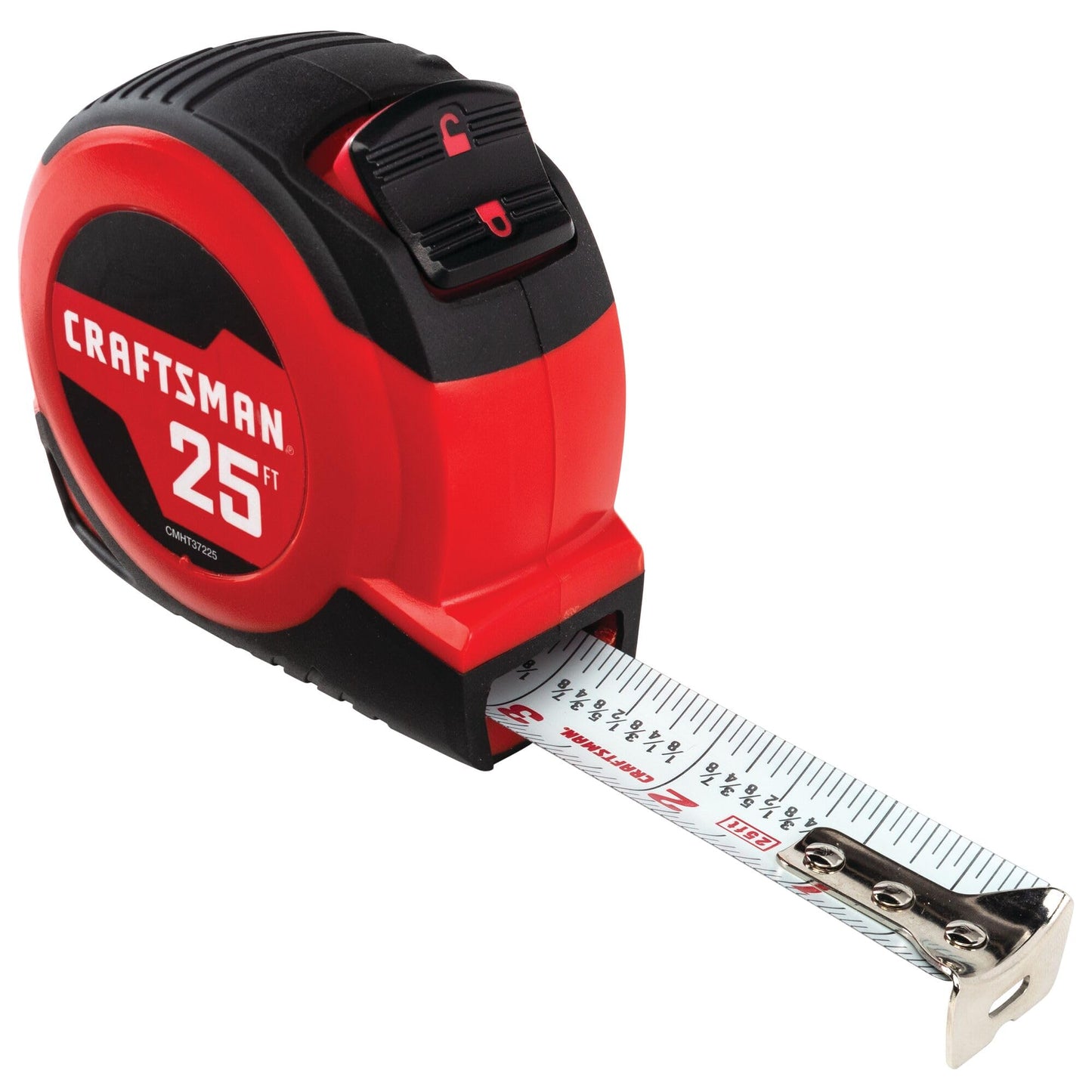 CRAFTSMAN 25-Ft Tape Measure with Fraction Markings, Retractable, Self-Locking Blade (CMHT37225) - WoodArtSupply