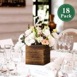 Dandat 18 Set Wood Cube Planter Box Square Wood Vase Rustic Cube Planter Box with Removable Plastic Liner Floral Foam Blocks for Centerpieces Home Dandat
