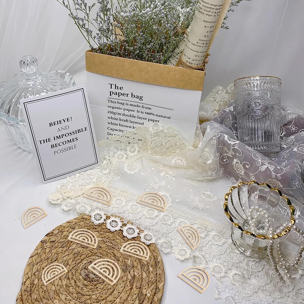 SUPERFINDINGS 100Pcs Macrame Earring Blanks Wood Earring Findings Rainbow Unfinished Earrings Pendants for Women DIY Craft Necklaces Earrings Jewelry SUPERFINDINGS