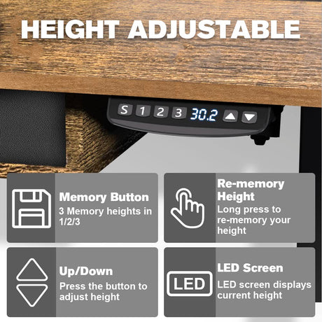 ExaDesk Electric Standing Desk, 63 * 30 Inches Adjustable Height with 4 Drawers, Double Storage Shelves Stand Up Desk, Home Office Workstation Sit ExaDesk