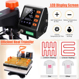 DREAMVAN Heat Press Machine, Upgraded 8 in 1 Heat Transfer Machine, 12" X 15" Digital Industrial Sublimation Heat Printing Combo with 360 Degree DREAMVAN