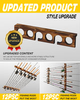 Ghosthorn Holds Up to 12 Rods Fishing Pole Rod Racks Wall or Ceiling Mounted Fishing Pole Rod Holders for Garage Storage Organizer Fishing Gear Ghosthorn