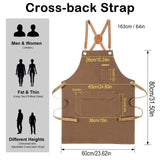 Chef Apron for Men Women with Gift Box Pack, Cross Back Apron with Pockets for Kitchen Cooking Baking Artist Painting, Cotton Canvas Work Aprons for Genixart