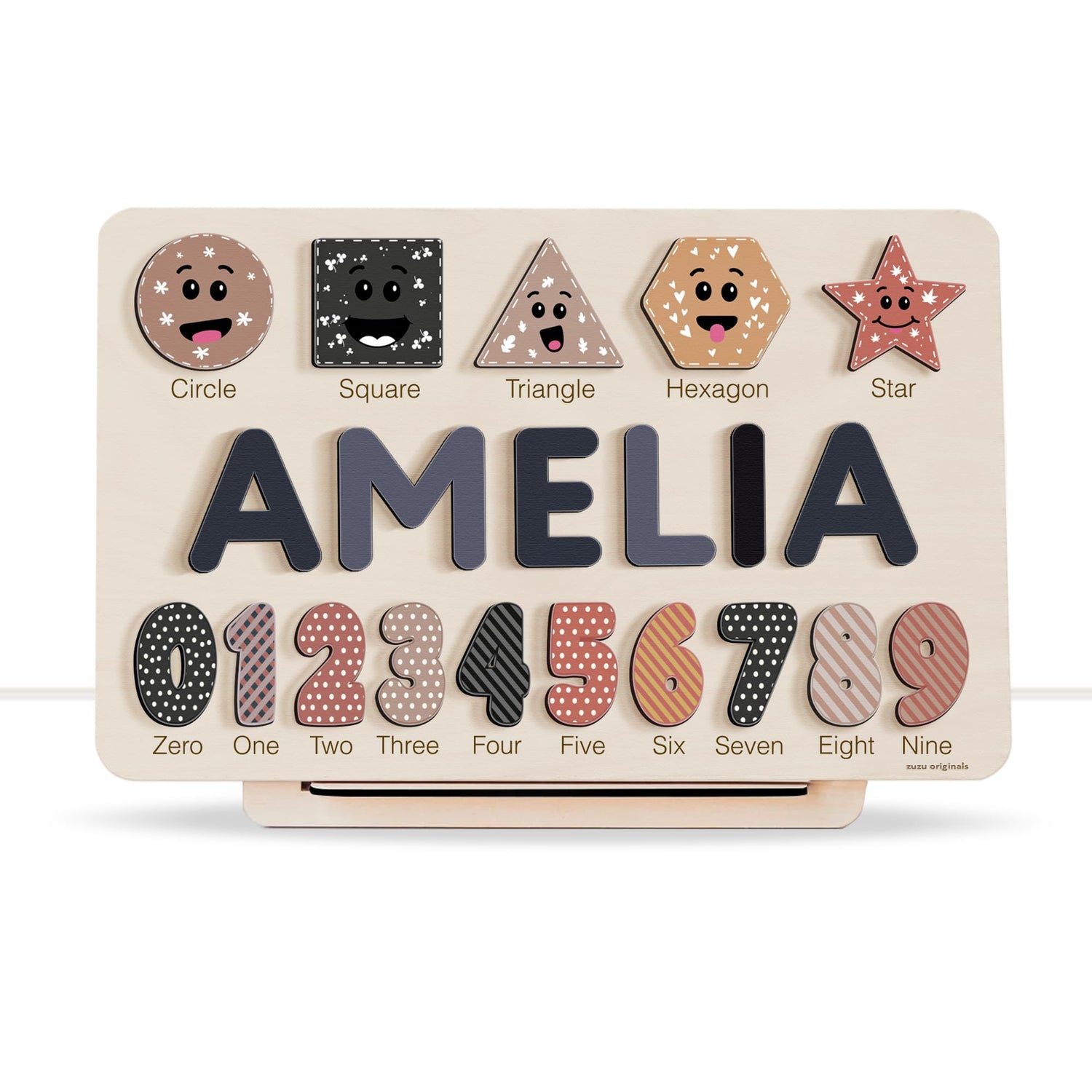 Boy and Girl Personalized Birthday Gift, Custom Handmade Name Puzzle with Animals, Gift for Kids, Christmas Gifts, Unique New Baby Gift Zuzu Puzzle