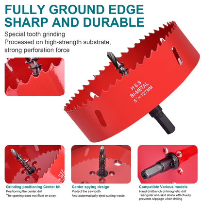 ALLWIN 4 Inch / 102mm Hole Saw for Wood, Plastic Board, Ceiling,Drywall, and Metal Sheet - HSS Bi-Metal Hole Cutter with Pilot Drill Bit - WoodArtSupply