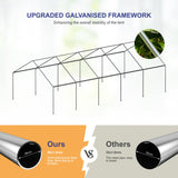 PHI VILLA 32'x16' Outdoor Heavy Duty Party Tent Large Commercial Canopy Wedding Event Shelter Carport with Removable Sidewalls & 4 Storage Bags for PHI VILLA