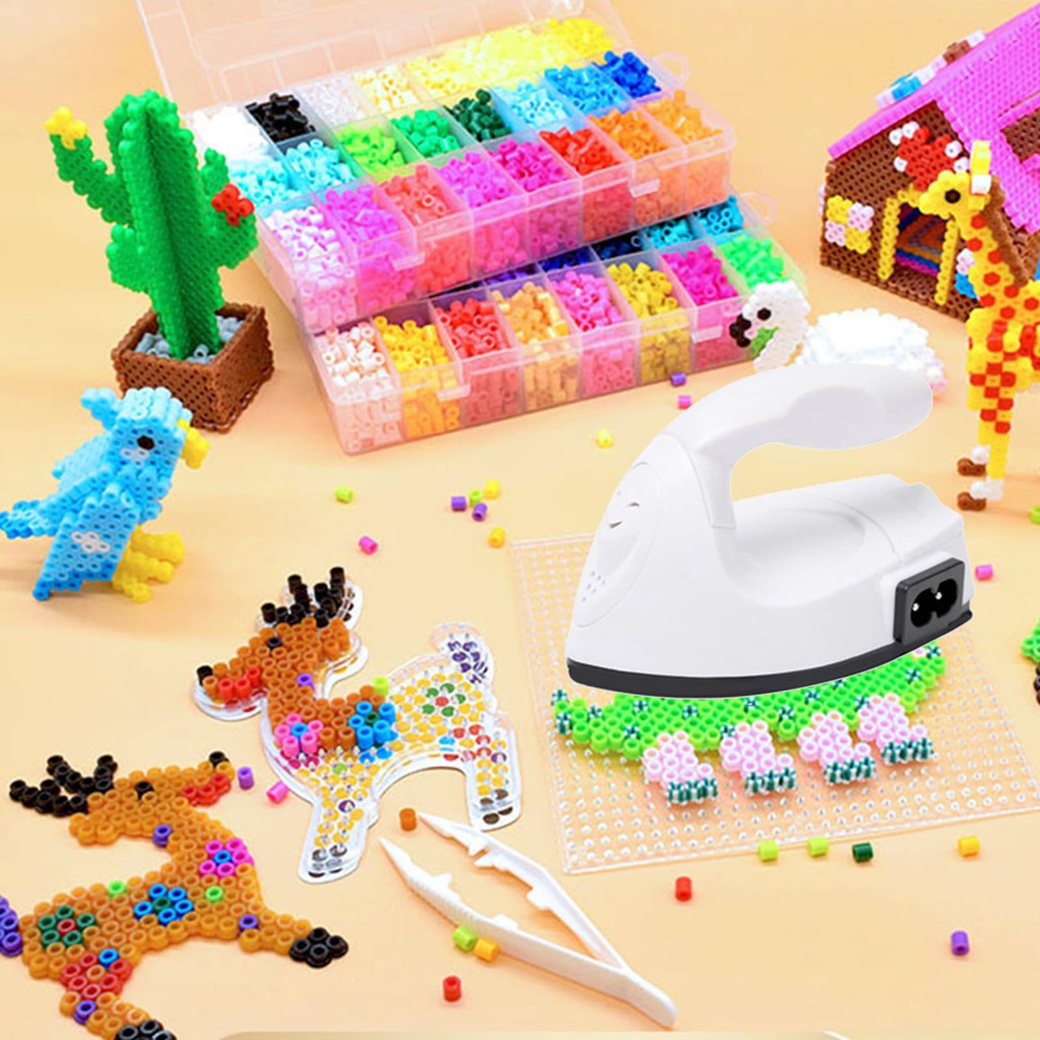 GoLashFun Mini Craft Iron Machine,White Small Electric Heat Press Iron Portable Handy Travel for Heating Transfer Vinyl Projects,Clothes Shoes Bags GoLashFun