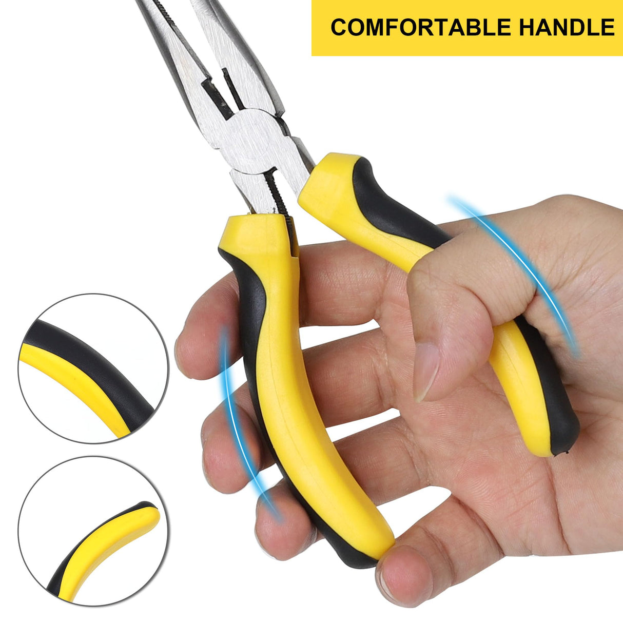 TOPLINE 5-Piece Pliers Set, Pliers Tool Set Included 8" Groove Joint Pliers, 7" Linesman Pliers, 6" Long Nose Pliers, 6" Slip Joint Pliers, 6" Topline