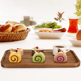 2 Pcs Rectangular Wooden Platters for Food Party Appetizer Fruit Serving Tray for Decor 16" x 8" Large Acacia Wood Cheese Charcuterie Board Rectangle Ayiaren