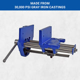 Yost Vises M7WW Rapid Action Woodworking Vise | Quick Release Lever for Quick Adjustments | 7 Inch Jaw Width | Made with Heavy-Duty Cast Iron | Blue Yost Tools