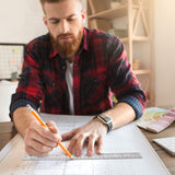 Pocket Ruler 6 Inch and 12 Inch Metal Rulers with Inch and Metric Graduation Stainless Steel Precision Ruler Measuring Tool for Engineering, School, TOODOO