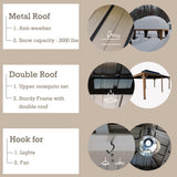 Kozyard Apollo 12’x20’ Hardtop Gazebo, Wooden Coated Aluminum Frame Canopy with Galvanized Steel Double Roof, Outdoor Permanent Metal Pavilion with Kozyard