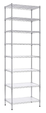 Finnhomy 8-Tier Wire Shelving Unit Adjustable Steel Wire Rack Shelving 8 Shelves Steel Storage Rack or Two 4-Tier Shelving Units with PE mat, Finnhomy
