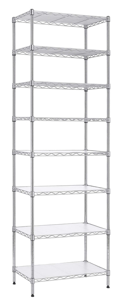Finnhomy 8-Tier Wire Shelving Unit Adjustable Steel Wire Rack Shelving 8 Shelves Steel Storage Rack or Two 4-Tier Shelving Units with PE mat,