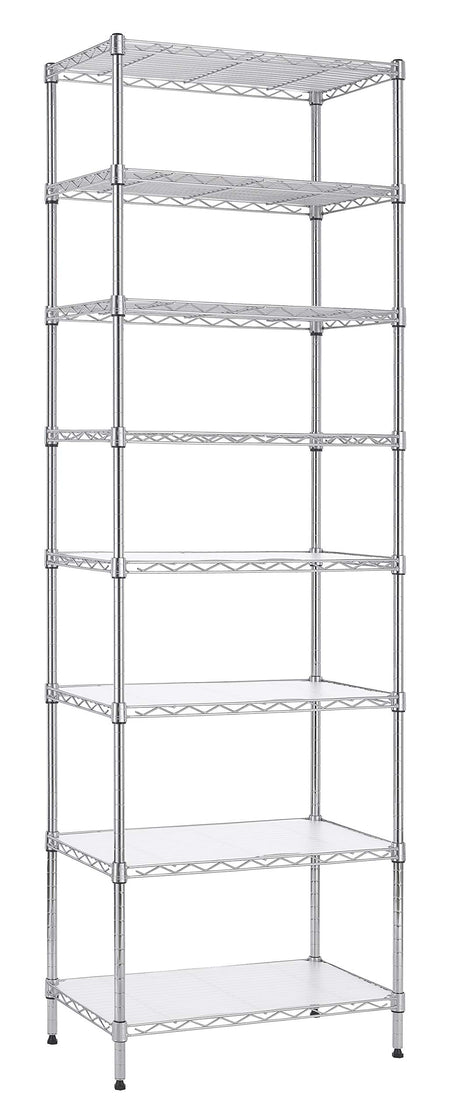 Finnhomy 8-Tier Wire Shelving Unit Adjustable Steel Wire Rack Shelving 8 Shelves Steel Storage Rack or Two 4-Tier Shelving Units with PE mat, Finnhomy