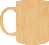 Coffee Mug Laser Cut Out Wood Shape Craft Supply - 2" Generic