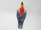 Red Bellied Head Woodpecker Wood Figurine Forest Common Woodland Pecker Sapsucker Miniature Bird Art Carve Small Animal Selsela