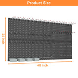 WALMANN Metal Pegboard Kit with Accessories for Wall Garage Tools Pegboard Storage System for Garage, Workbench, Shed Modular Peg Board Organizer WALMANN