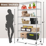 6-Tier Storage Shelf, Wire Shelving Unit NSF Certified Storage Rack 48" W x 18" D x 82" H 2100Lbs Capacity Adjustable Layer Heavy Duty Metal Rack Dopinmin