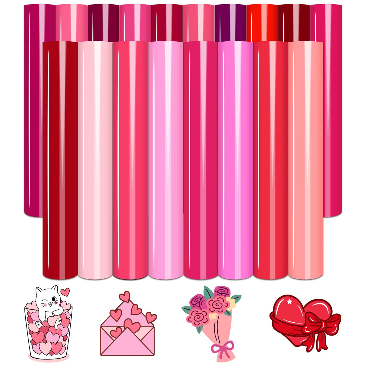 Tintnut Pink HTV Heat Transfer Vinyl - 18 Sheets 12 x 10inches Light Pink Heat Transfer Vinyl Rose Pink HTV Iron on Vinyl for T-Shirts Compatible Tintnut