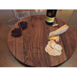 MAGIGO 18 Inches Black Walnut Wood Lazy Susan, Solid Wooden Round Kitchen Turntable Rotating Tray MAGIGO