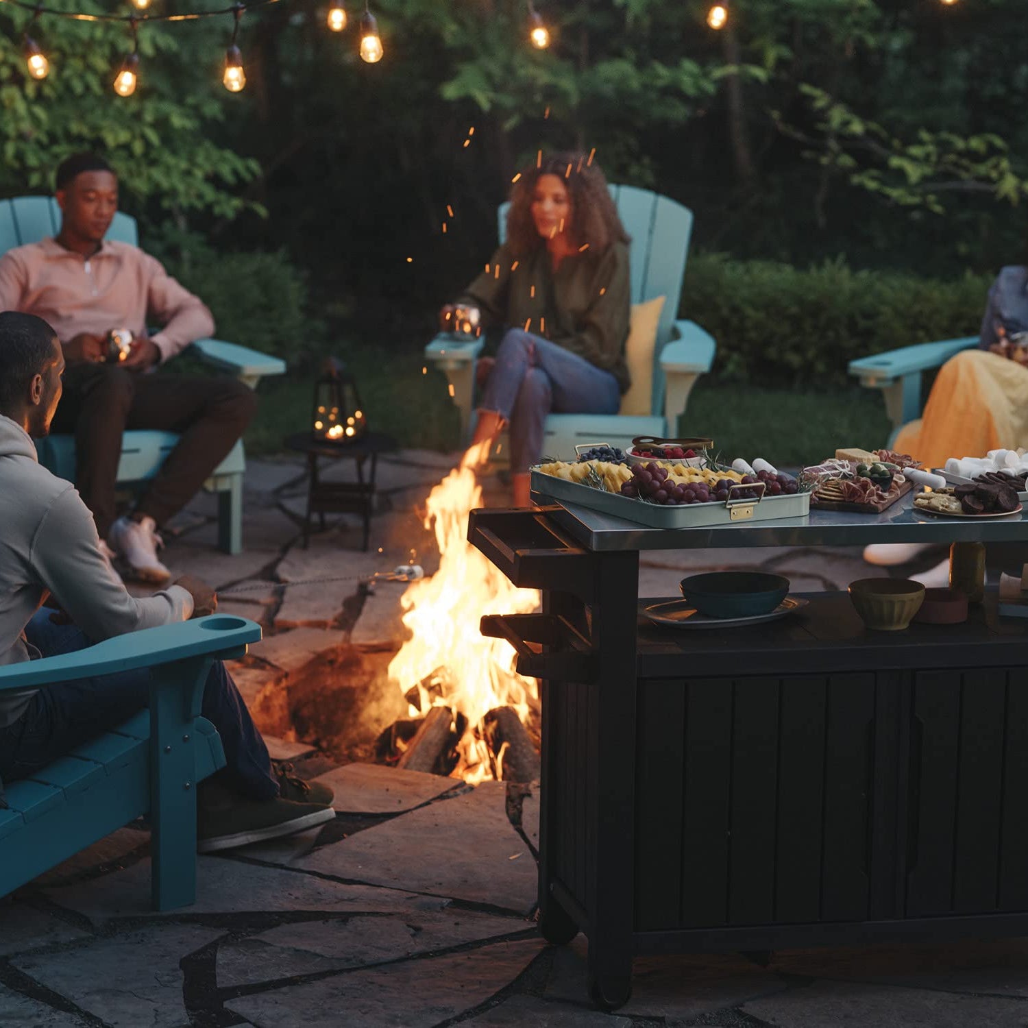 Keter Unity XL Portable Table and Storage Cabinet, in Dark Grey Keter