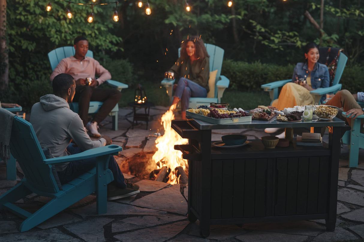 Keter Unity XL Portable Table and Storage Cabinet, in Dark Grey Keter