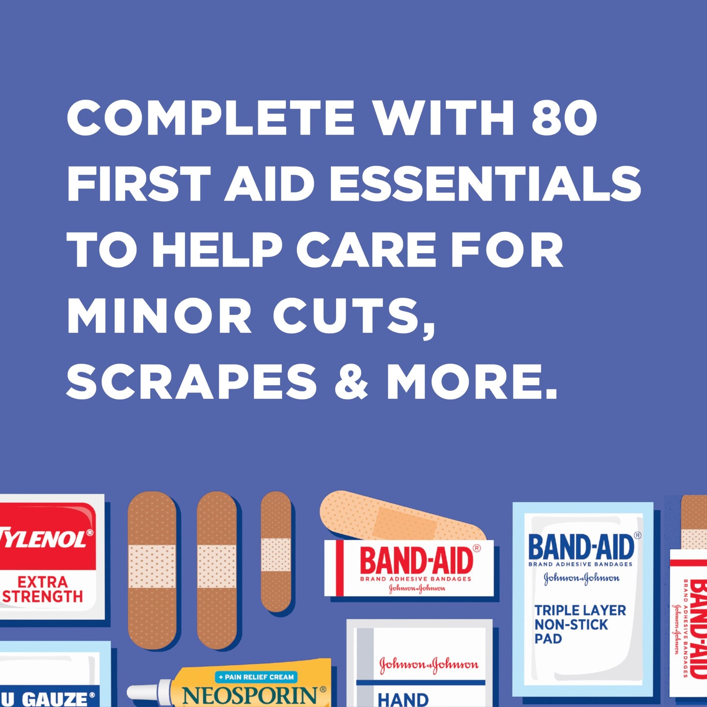 Band-Aid Travel Ready Portable Emergency First Aid Kit for Minor Wound Care with Assorted Adhesive Bandages, Gauze Pads & More, Ideal for Travel, Car - WoodArtSupply