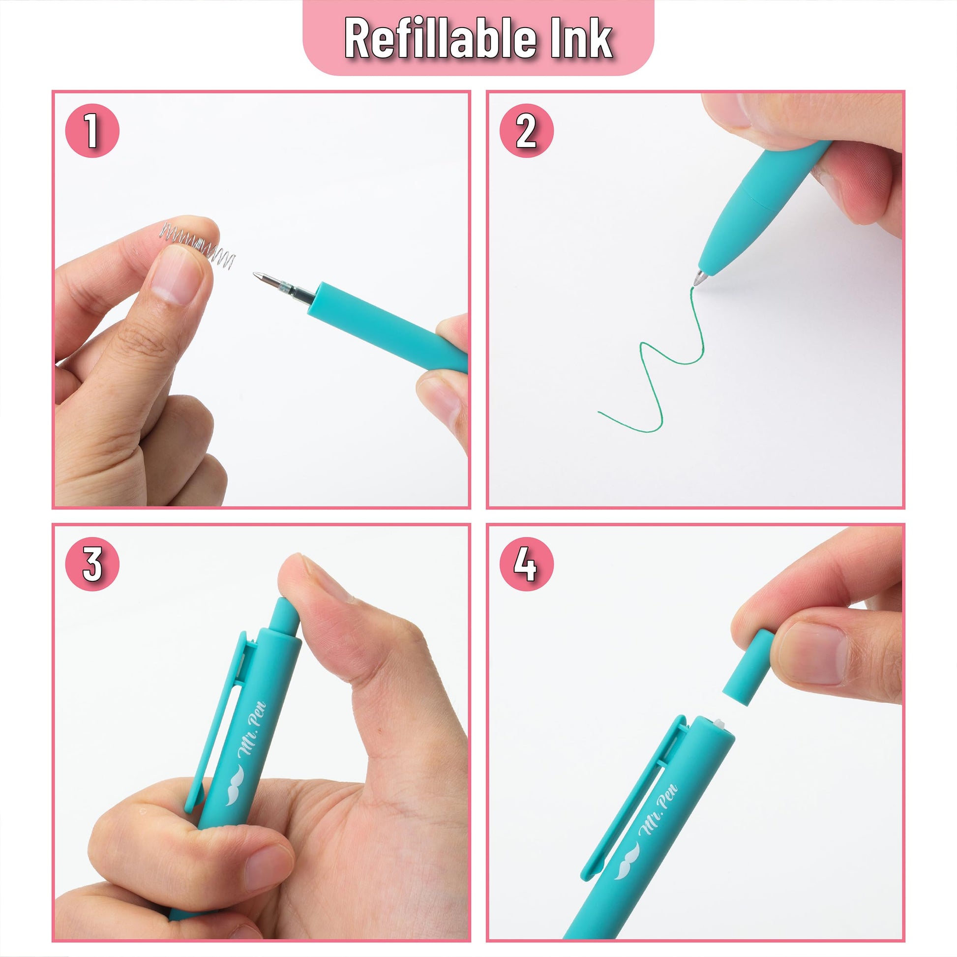 Mr. Pen- Retractable Gel Pens, 12 Pack, Fast Dry, Gel Pens Fine Point –  WoodArtSupply