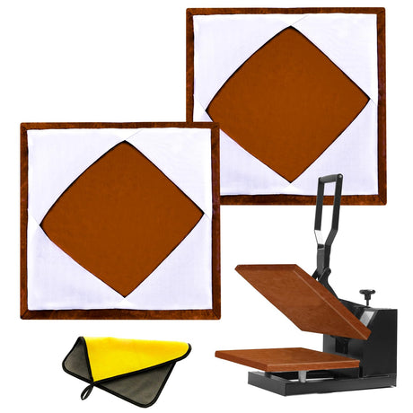 KELEYU 2 Pcs Wrap Cover for Heat Press Platen 15x15 Inch,Non-Stick High Temperature Reusable Teflon Heat Press Platen Wrap Cover,Protecting KELEYU