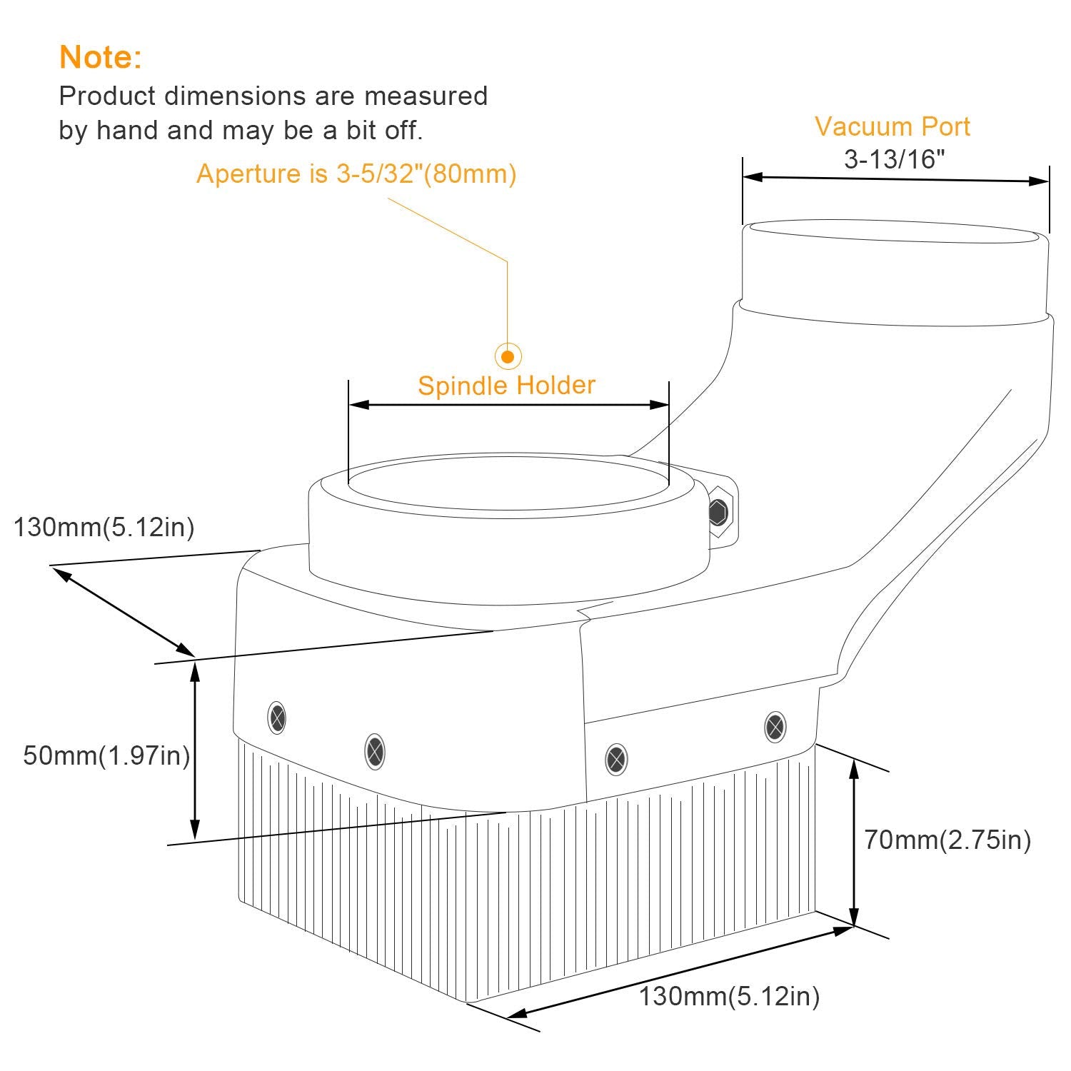 Daedalus NL330 CNC Dust Shoe, 80mm, White Daedalus