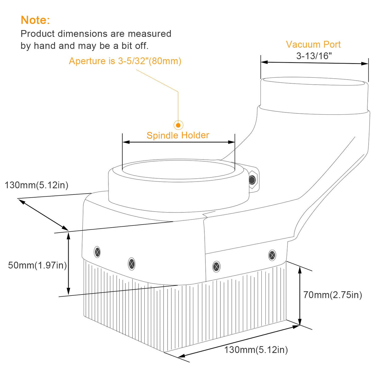 Daedalus NL330 CNC Dust Shoe, 80mm, White Daedalus
