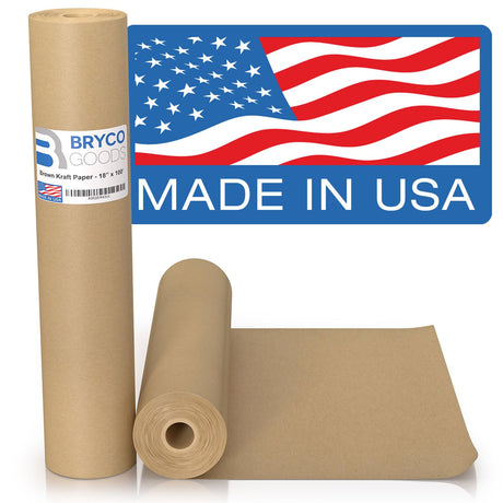 Bryco Goods 18" x 1,200" Brown Kraft Packing Paper - Versatile for Different Arts and Crafts Projects - Pin Up Your Work Or School Notes - Create Bryco Goods