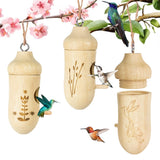 Thread Detachable Hummingbird Houses，Natural Wooden Hummingbird Houses for Outside Hanging，Premium Bird Houses for Garden Window Outdoor Home,3 LPUSA