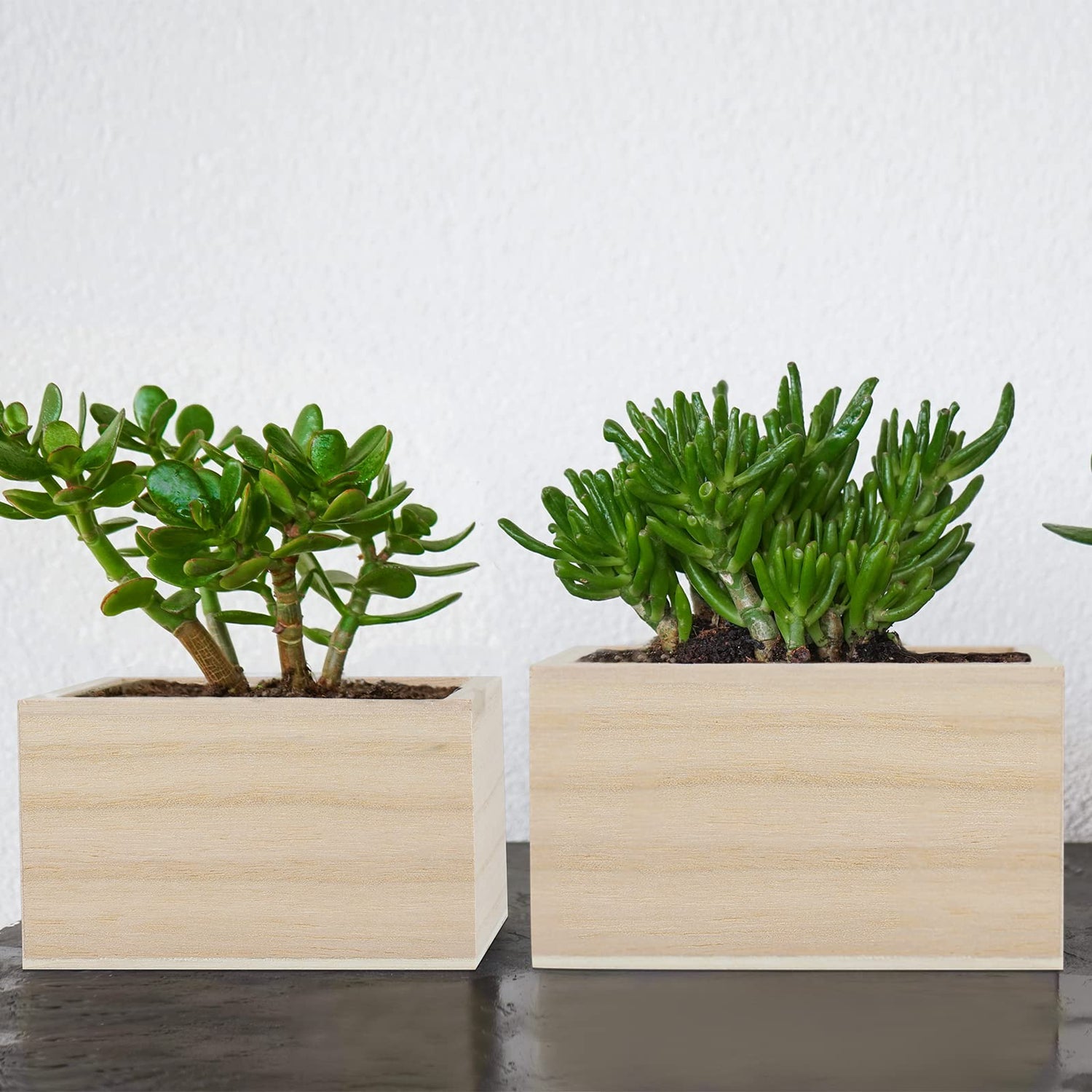 Aodaer 8 Pieces Unfinished Wooden Box in 4 Sizes Rustic Small Wood Box Square Storage Organizer Container Craft Box Paulownia Treasure Boxes for Aodaer