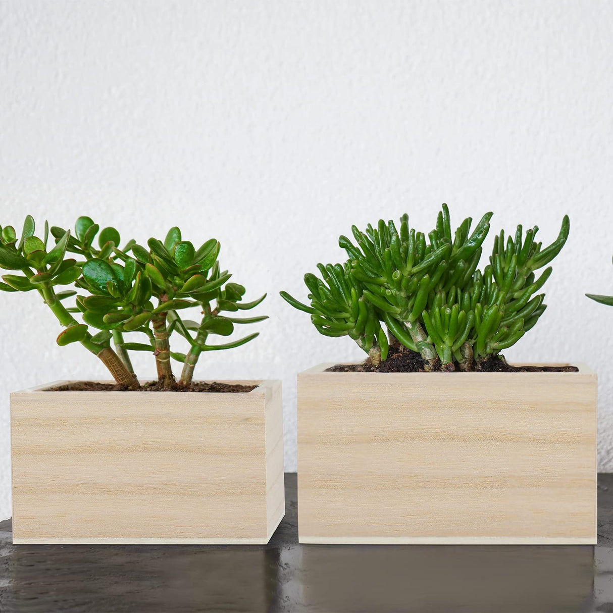 Aodaer 8 Pieces Unfinished Wooden Box in 4 Sizes Rustic Small Wood Box Square Storage Organizer Container Craft Box Paulownia Treasure Boxes for Aodaer