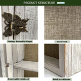 Large Shadow Box with Shelves, 11x16 Wooden Shadow Box Display Cabinet with Acrylic Window, 3 Removable Shelves and Linen Back, for Displaying Photo WANLIAN