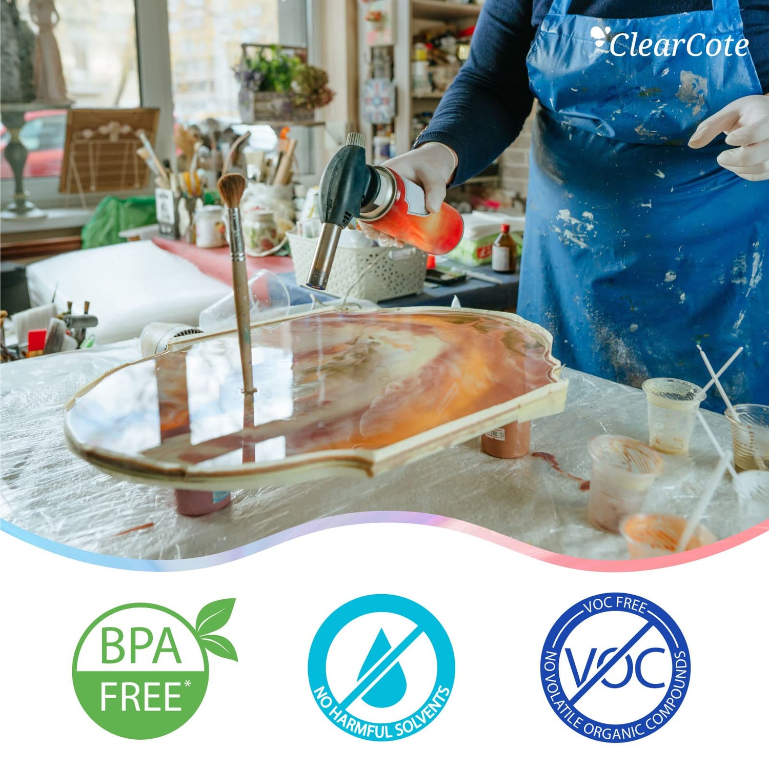 Clear Cote 2 Gallon Epoxy Resin Craft Kit - Crystal Clear, Quick Setting, & Self Leveling - Perfect for Countertop Topcoats, Arts & Crafts, and 5-Star