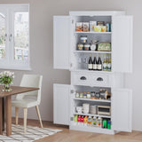 Flamaker 72" Kitchen Pantry Cabinet, Tall Pantry Storage Cabinet with Drawer and 4 Adjustable Shelves, Freestanding Pantry Cupboard Cabinet for Flamaker