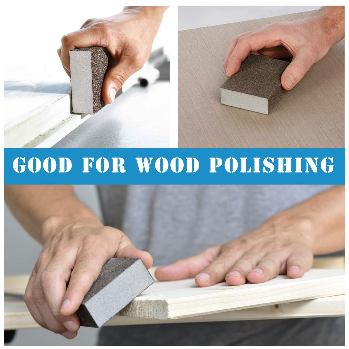 16Pcs 220 Grit Sanding Blocks, Jamiikury Sanding Sponge Washable and Reusable, Wet Dry Sandpaper Sponge for Wood Metal FurniturePaint and Drywall Jamiikury