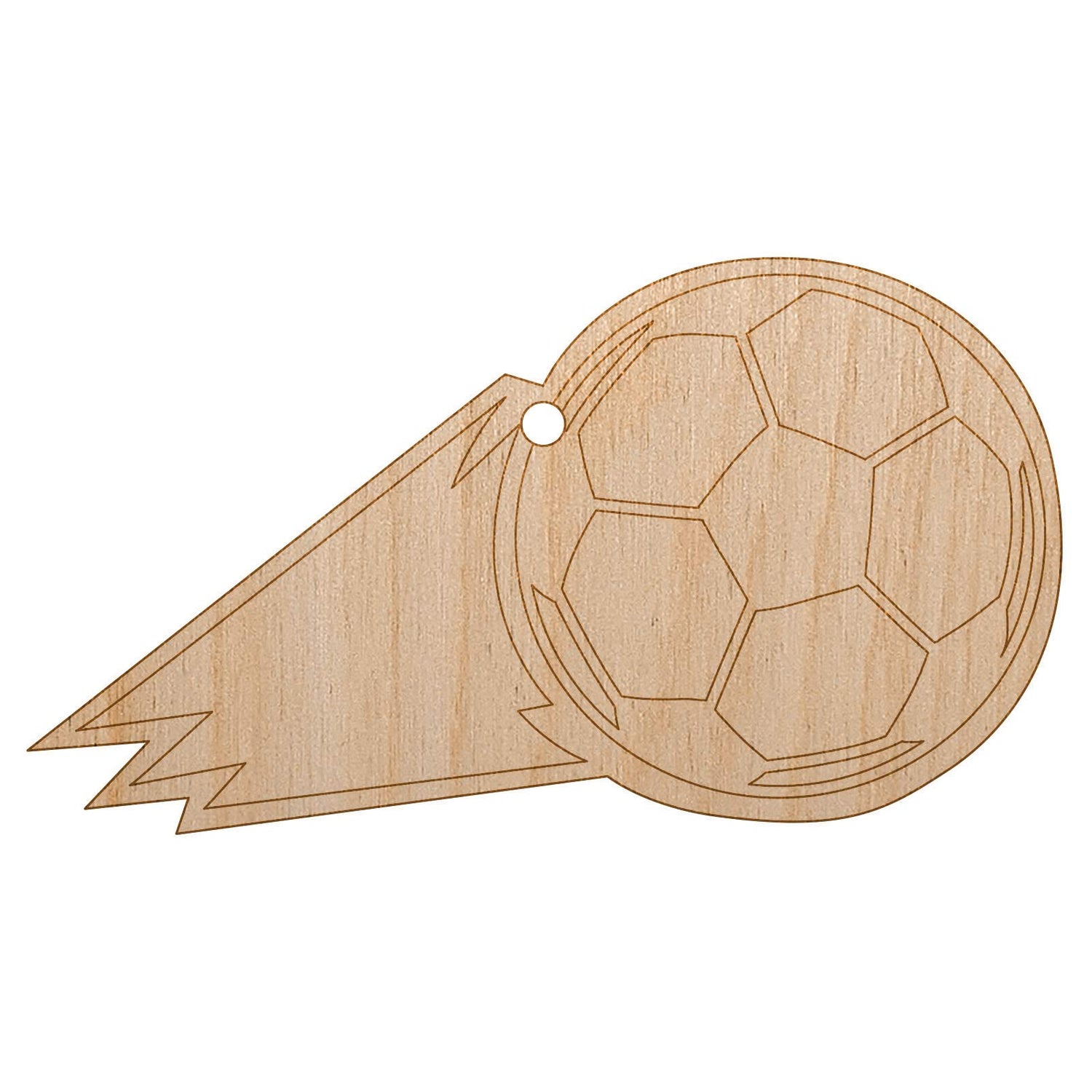 Soccer Ball Action Unfinished Craft Wood Holiday Christmas Tree DIY Pre-Drilled Ornament Sniggle Sloth